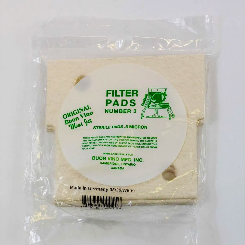 Buon Mini Jet Filter Pads - Pad 3 - Sterile Pads .5 Micron Filtration - Set of 3