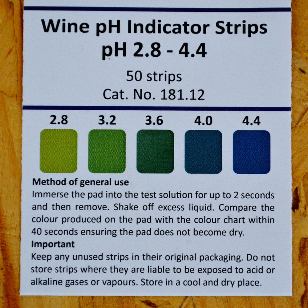 Wine pH Acid Indicator Strips - 50 - Harris