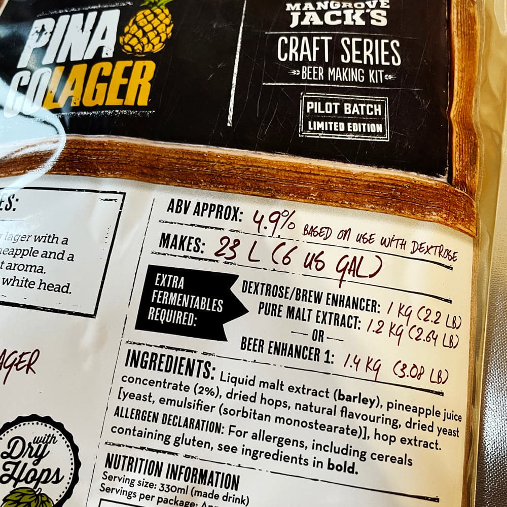 Mangrove Jacks Pina CoLager - 40 Pint Beer Kit