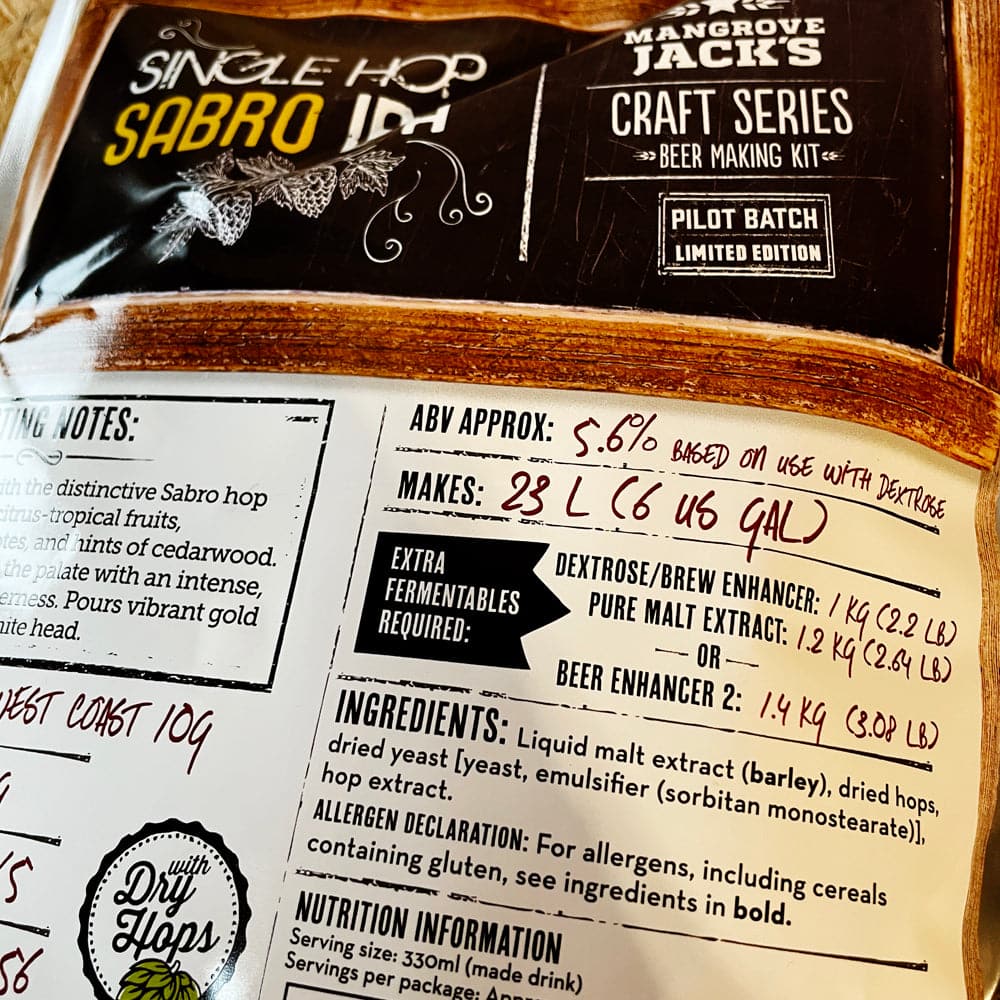 Mangrove Jacks Single Hop IPA - Sabro - 40 Pint Beer Kit