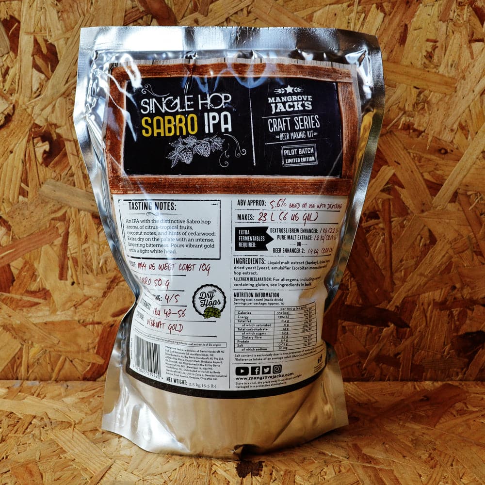 Mangrove Jack's - Single Hop IPA - Sabro - 40 Pint Beer Kit