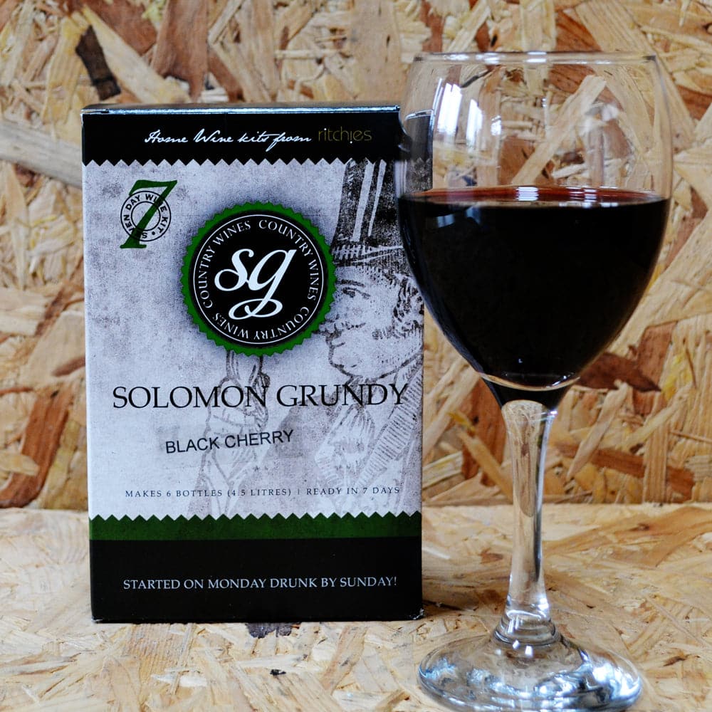 Solomon Grundy - Black Cherry Wine - 7 Day Fruit Wine Kit - 6 Bottle