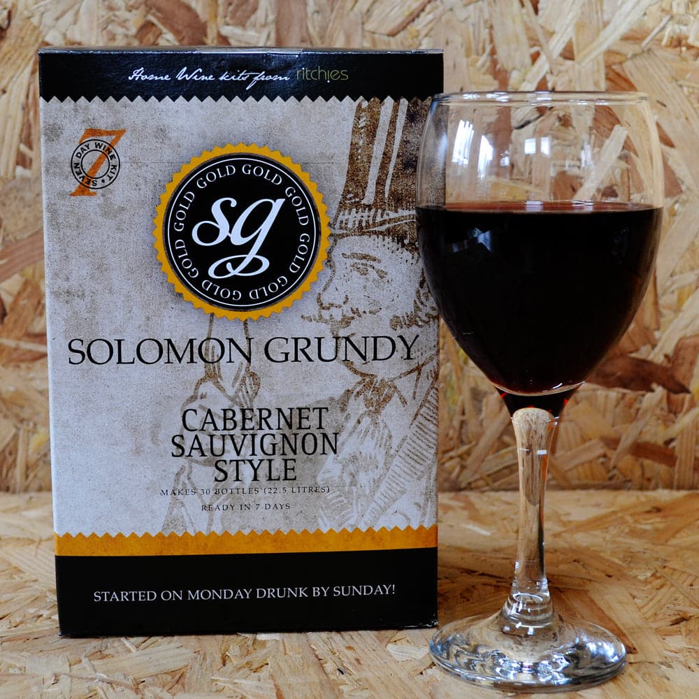 Solomon Grundy Gold - Cabernet Sauvignon - 7 Day Red Wine Kit - 30 Bottle