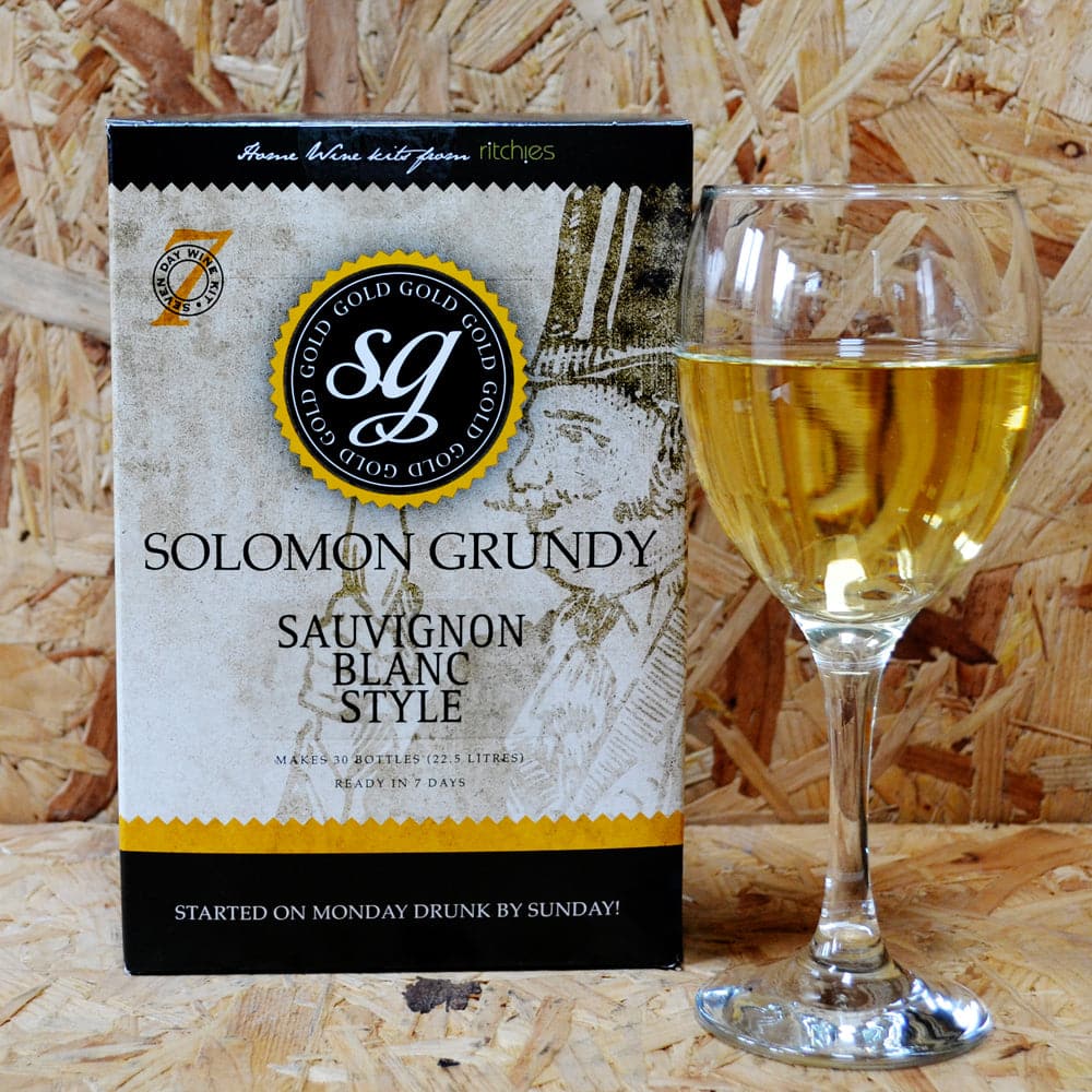 Solomon Grundy Gold - Sauvignon Blanc - 7 Day White Wine Kit - 30 Bottle