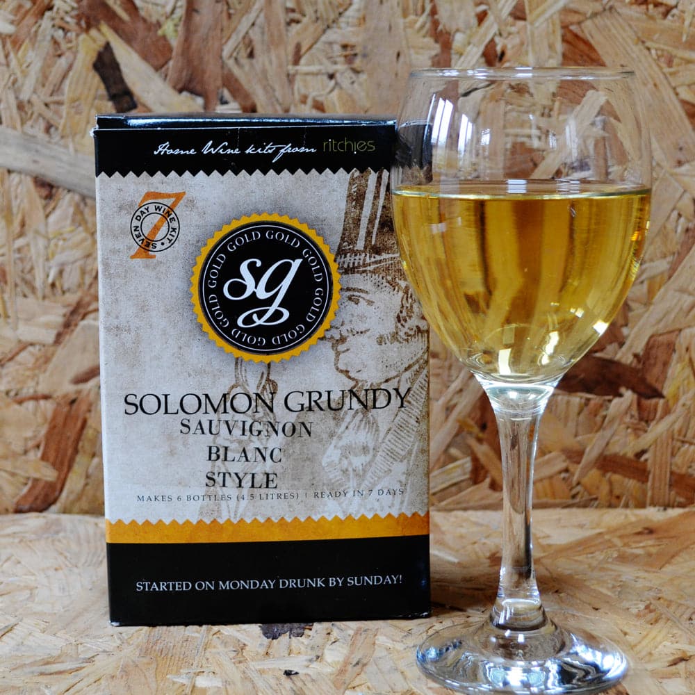 Solomon Grundy Gold - Sauvignon Blanc - 7 Day White Wine Kit - 6 Bottle