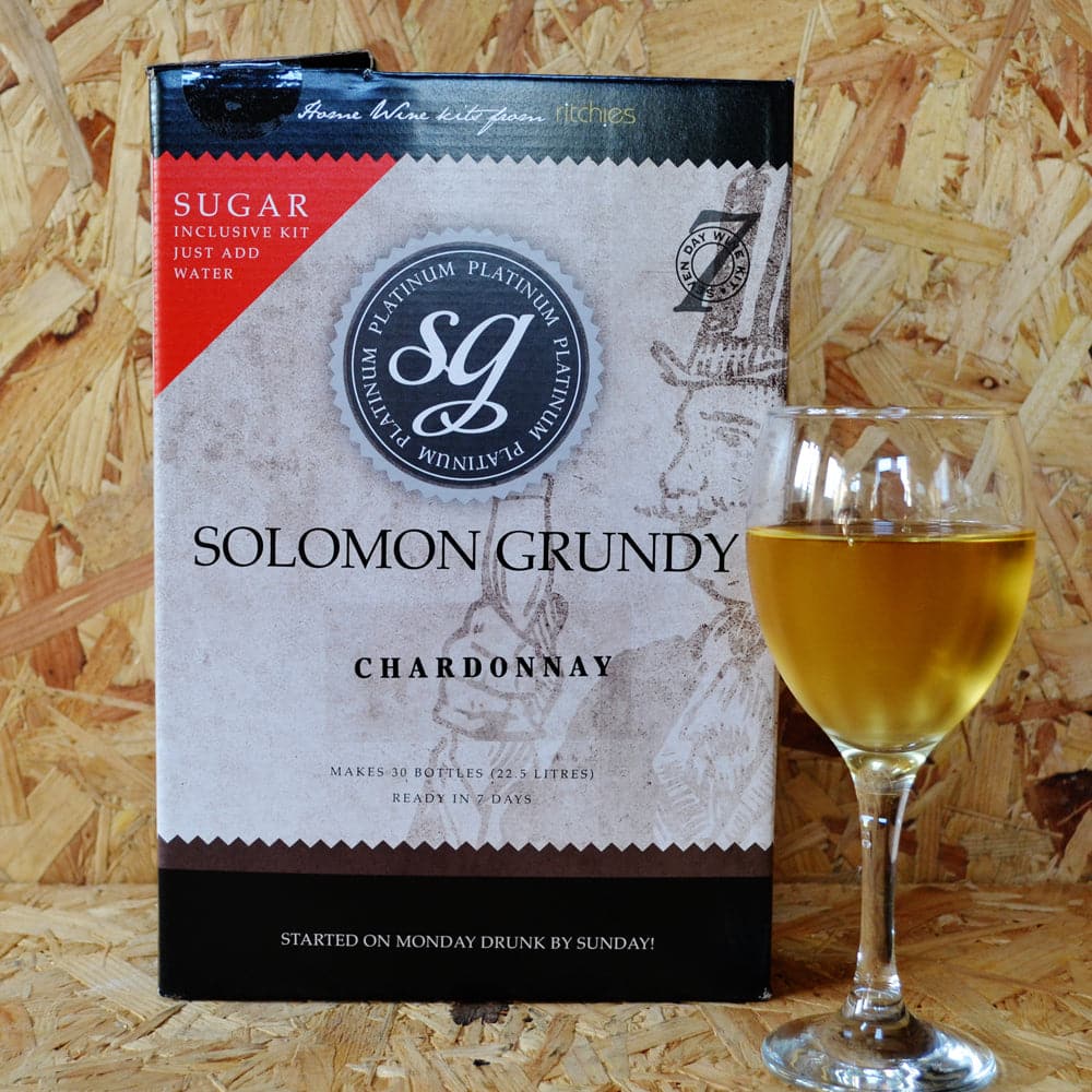 Solomon Grundy Platinum - Chardonnay - 7 Day - 30 Bottle White Wine Kit - SG Wines