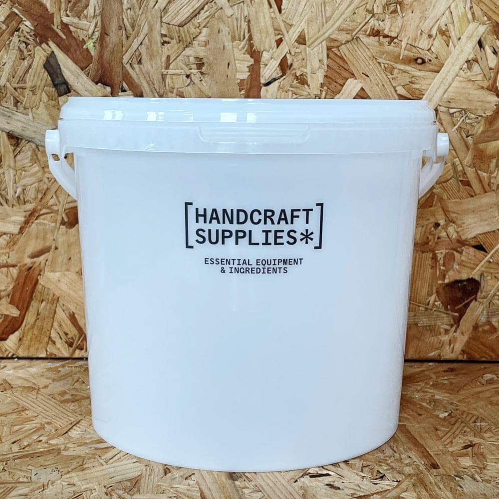 5 Litre Fermentation Brewing Bucket & Lid with Grommet for Airlock - White with Litre Markings