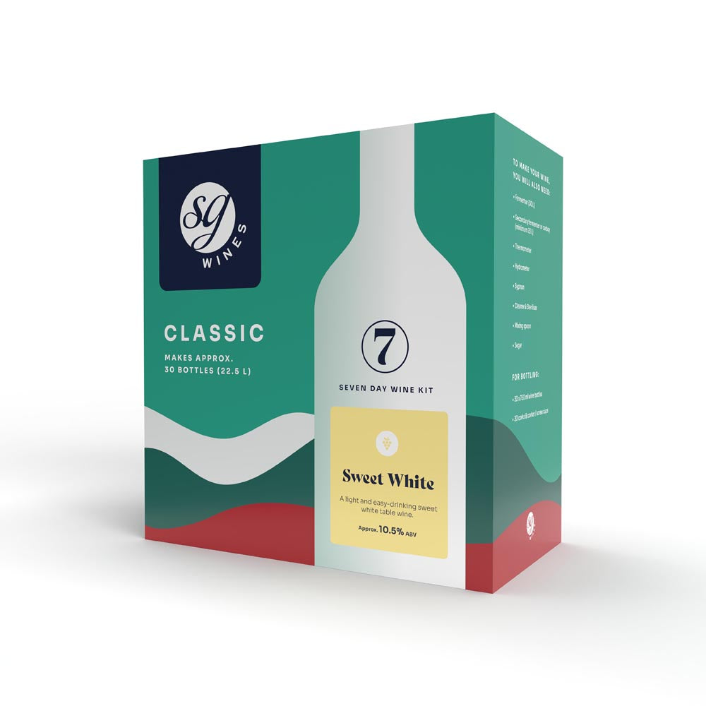 SG Wines (Solomon Grundy) Classic - Sweet White - 7 Day White Wine Kit - 30 Bottles