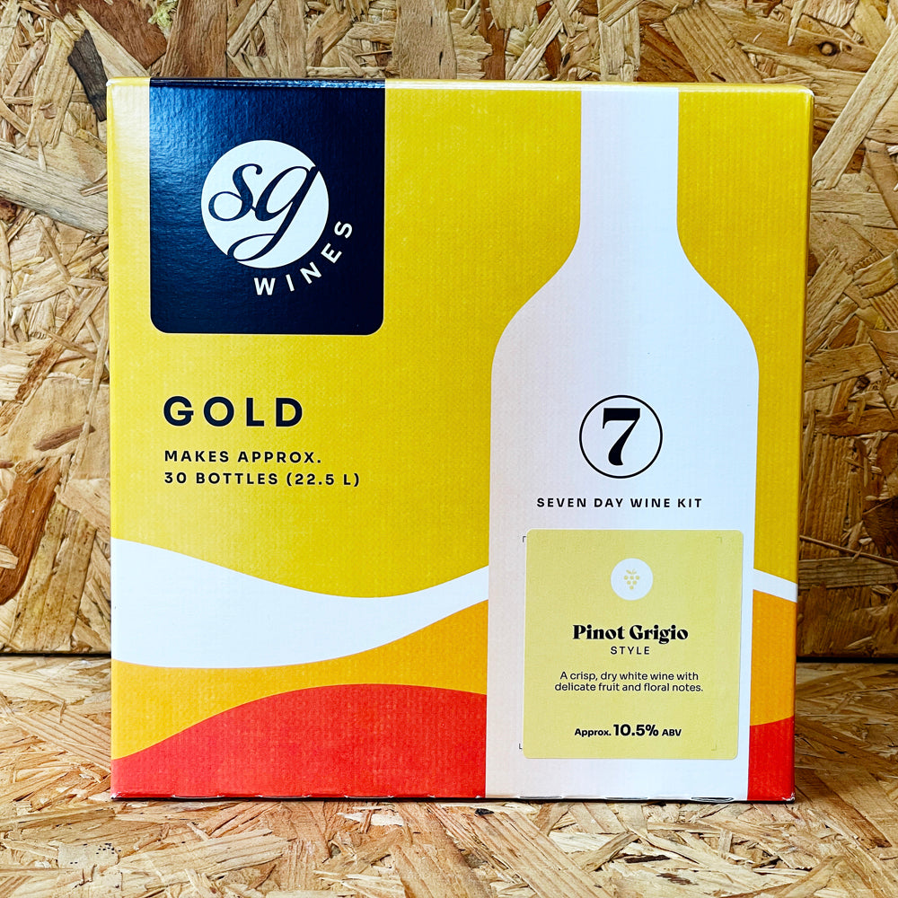 SG Wines (Solomon Grundy) Gold - Pinot Grigio - 7 Day White Wine Kit - 30 Bottle