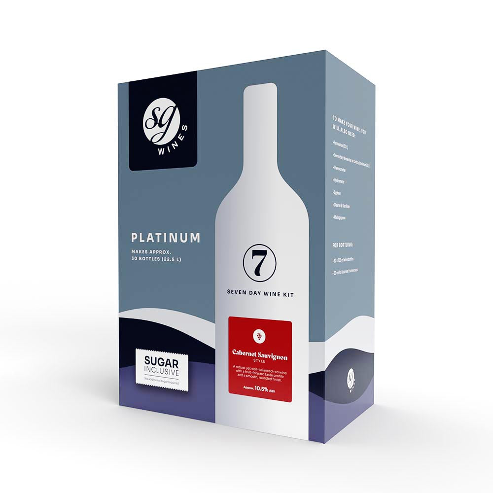 SG Wines - Platinum - Cabernet Sauvignon - Solomon Grundy - 7 Day - 30 Bottle Red Wine Kit