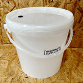 10 Litre Fermentation Brewing Bucket & Lid with Grommet for Airlock - White with Litre Markings