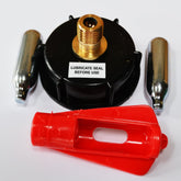 2" Barrel Cap with Pin Valve, 8g CO2 Cartridges & Cartridge Holder