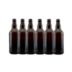 Beer Bottles - 500ml Glass Brown/Amber Bottles - Crown Cap - 15 pack