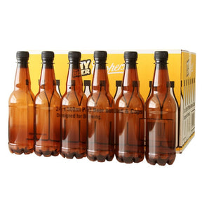 Beer Bottles - 500ml Plastic PET - Brown/Amber - Screw Top - 24 Pack - Coopers