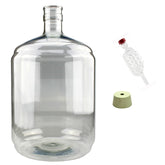 Carboy - PET Plastic - Fermenter with Bored Bung & Airlock - 5 Gallons