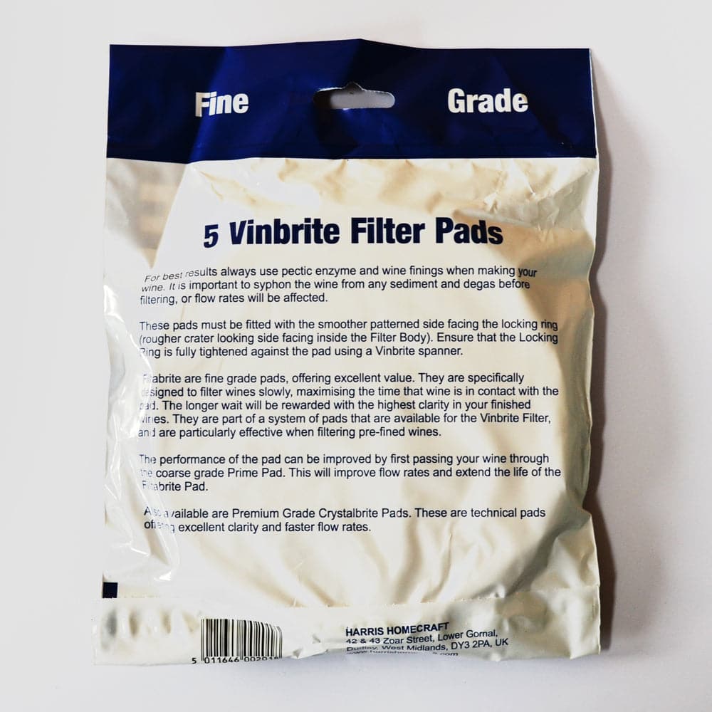 Harris Filters Filtabrite Filter Pads - Fine Grade