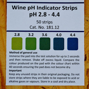 Wine pH Acid Indicator Strips - 50 - Harris