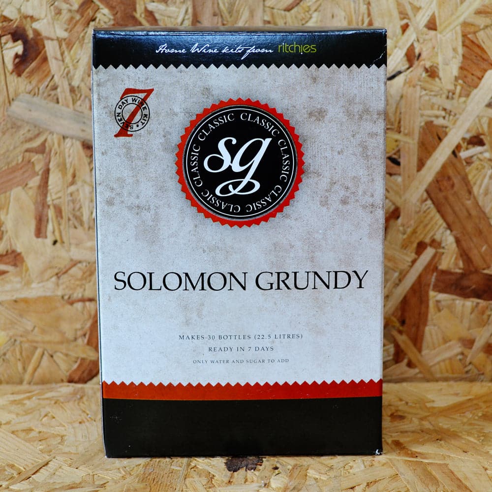 Solomon Grundy Classic - Medium Dry White - 7 Day White Wine Kit - 30 Bottle