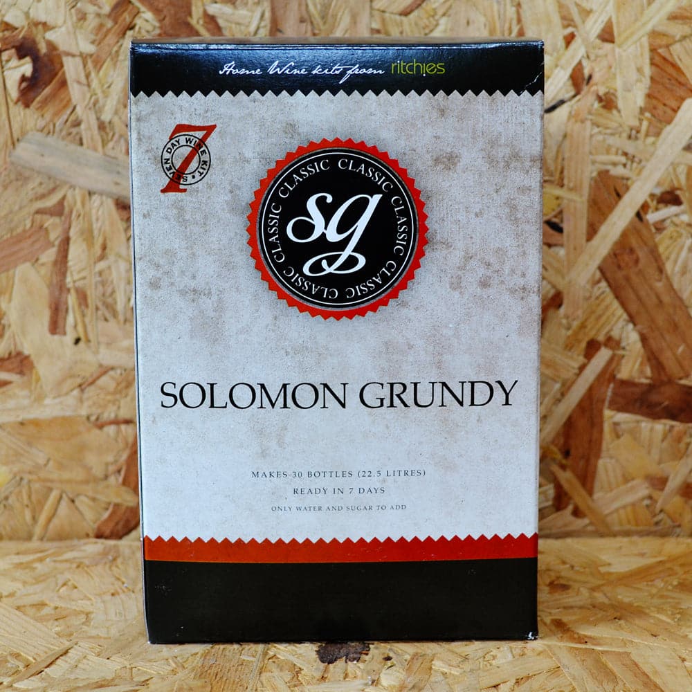Solomon Grundy Classic - Medium Dry Red - 7 Day Red Wine Kit - 30 Bottle