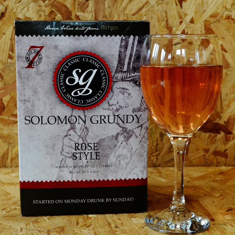 Solomon Grundy Classic - Rose - 7 Day Rose Wine Kit - 30 Bottle