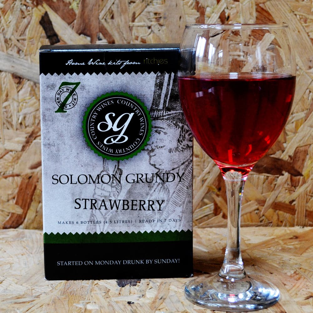 Solomon Grundy - Strawberry Wine - 7 Day Fruit Wine Kit - 6 Bottle
