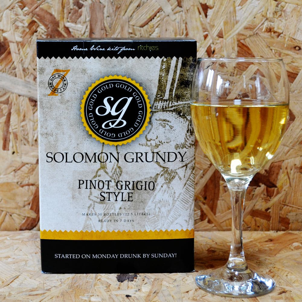 Solomon Grundy Gold - Pinot Grigio - 7 Day White Wine Kit - 30 Bottle