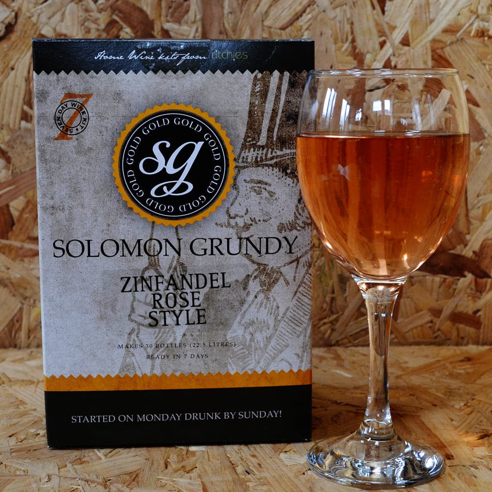 Solomon Grundy Gold - Zinfandel Rose - 7 Day Rose Wine Kit - 30 Bottle