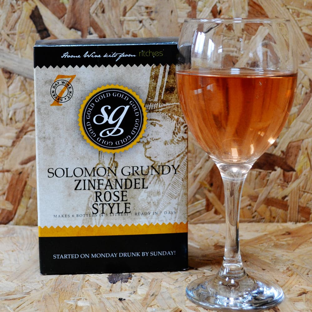 Solomon Grundy Gold - Zinfandel - 7 Day Rose Wine Kit - 6 Bottle