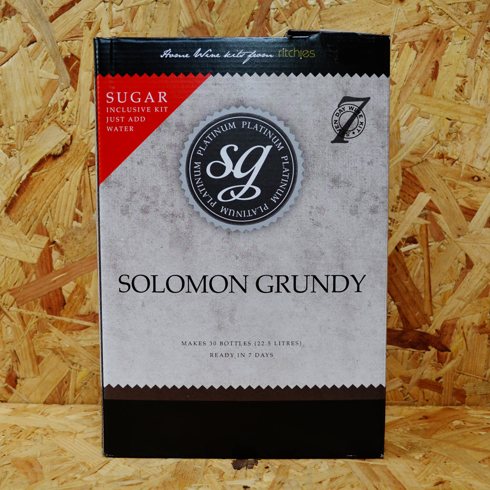 Solomon Grundy Platinum Shiraz - 7 Day 30 Bottle Red Wine Kit - SG Wines