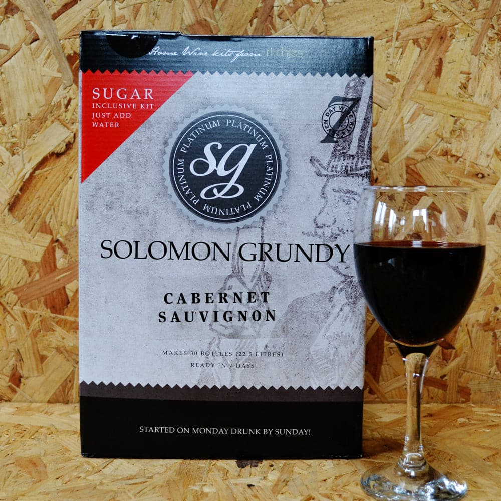 Solomon Grundy Platinum - Cabernet Sauvignon - 7 Day - 30 Bottle Red Wine Kit - SG Wines
