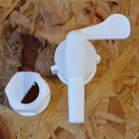 Tap with Anti-Sediment Back Nut (White) - to fit Bucket, KingKeg or Barrel