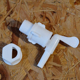 Tap with Anti-Sediment Back Nut (White) - to fit Bucket, KingKeg or Barrel