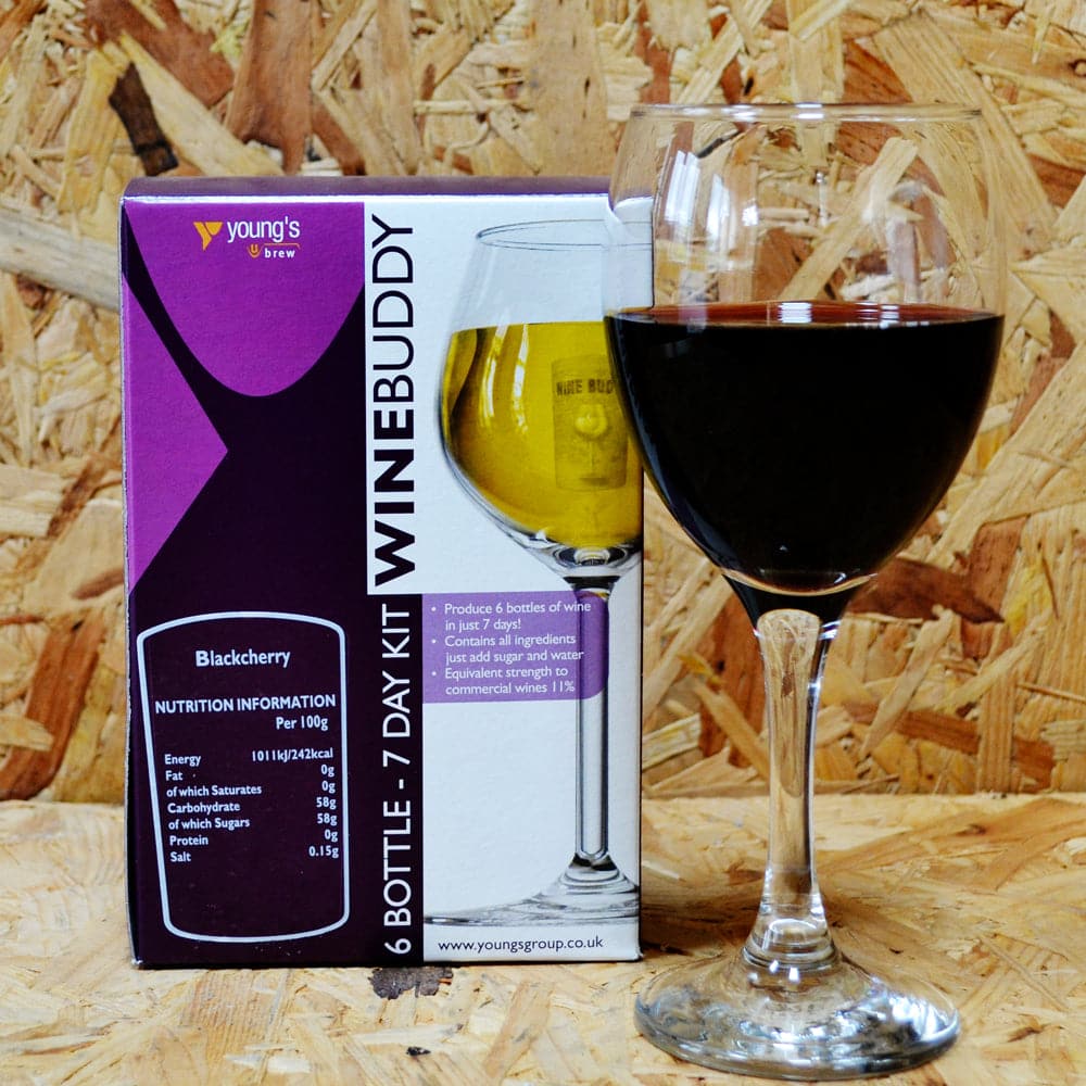 WineBuddy - Black Cherry Wine - 7 Day Wine Kit - 6 Bottles