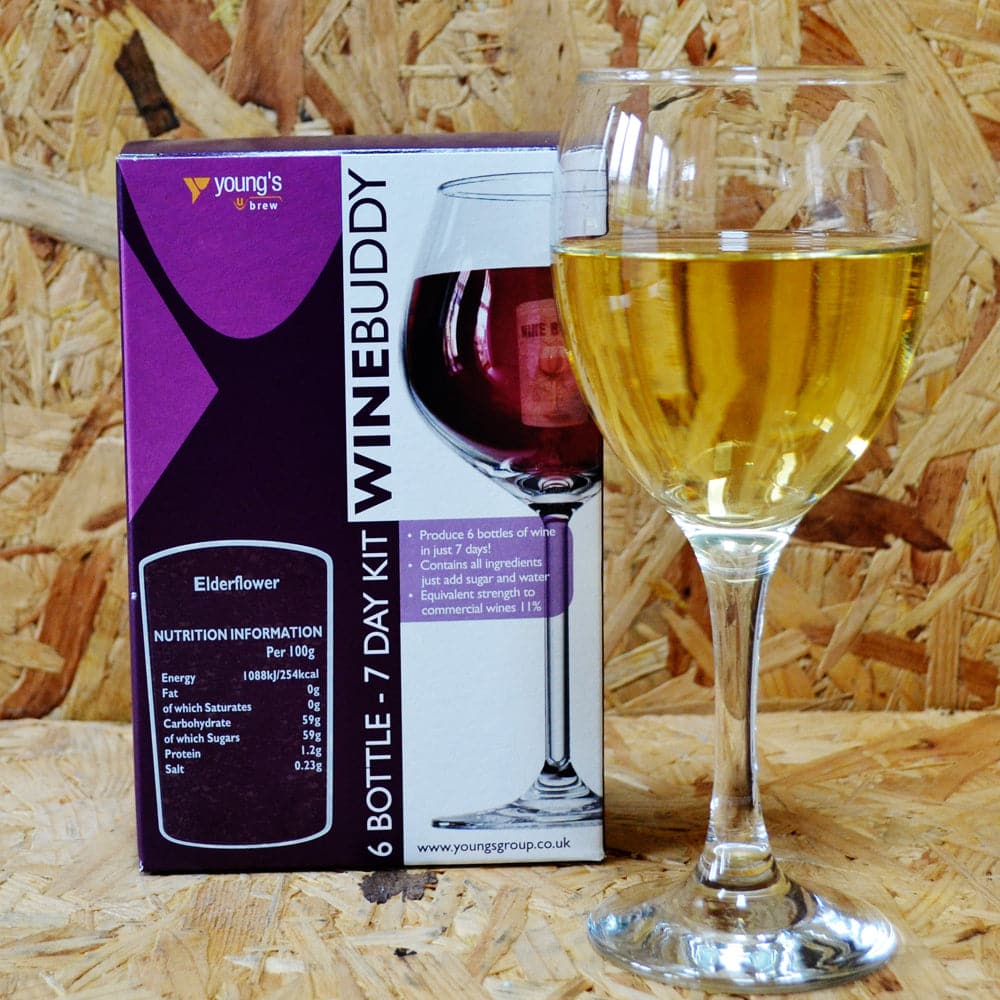 WineBuddy - Elderflower Wine - 7 Day Wine Kit - 6 Bottles