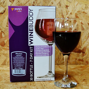 WineBuddy - Merlot - 7 Day Red Wine Kit - 30 Bottles