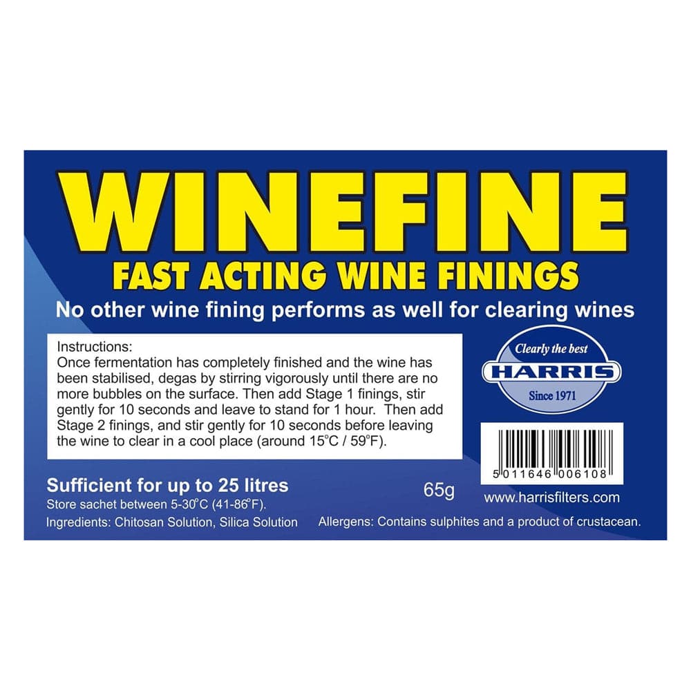 Winefine - Fast Acting Wine Finings - Treats up to 25 Litres - Harris