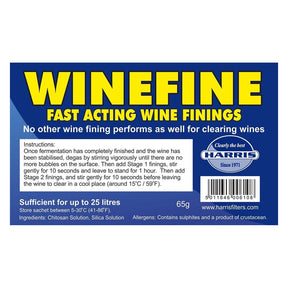 Winefine - Fast Acting Wine Finings - Treats up to 25 Litres - Harris